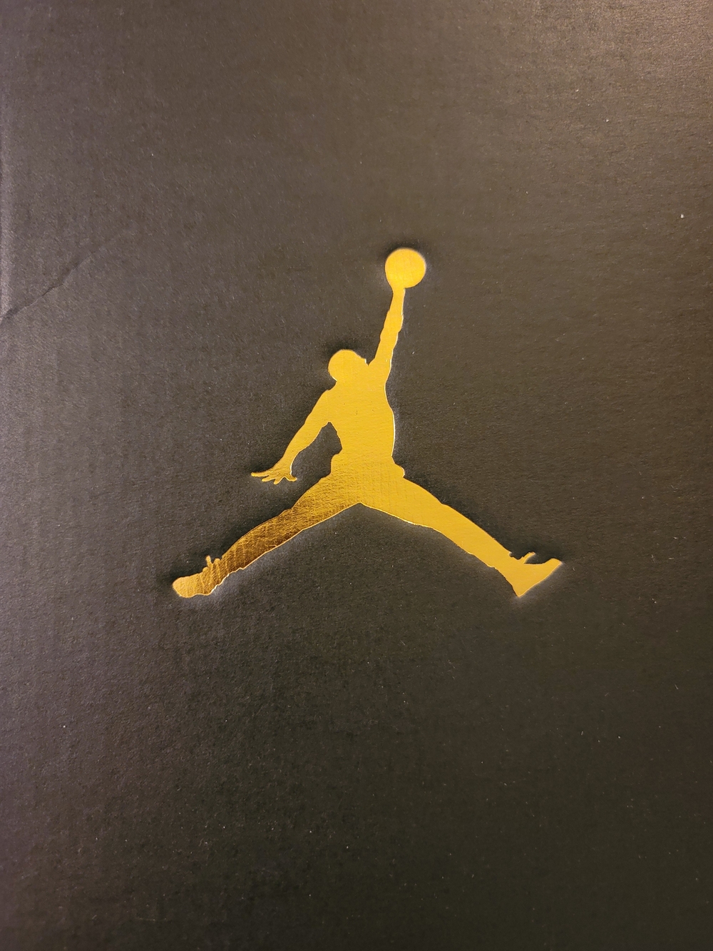 Nike Jumpman Logo Black and Gold Athletic Shoe Box Graphic